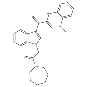 2-(1-(2-(azepan-1-yl)-2-oxoethyl)-1H-indol-3-yl)-N-(2-(methylthio)phenyl)-2-oxoacetamide结构式
