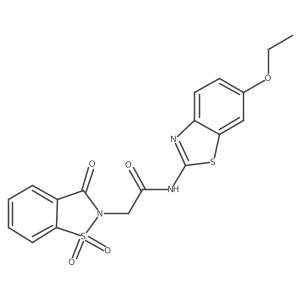 2-(1,1-dioxido-3-oxobenzo[d]isothiazol-2(3H)-yl)-N-(6-ethoxybenzo[d]thiazol-2-yl)acetamide结构式