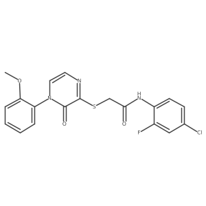 N-(4-chloro-2-fluorophenyl)-2-((4-(2-methoxyphenyl)-3-oxo-3,4-dihydropyrazin-2-yl)thio)acetamide结构式