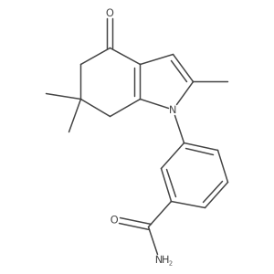 3-(4,5,6,7-Tetrahydro-2,6,6-trimethyl-4-oxo-1H-indol-1-yl)benzamide结构式