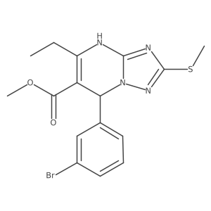 Methyl 7-(3-bromophenyl)-5-ethyl-2-(methylthio)-4,7-dihydro-[1,2,4]triazolo[1,5-a]pyrimidine-6-carboxylate结构式