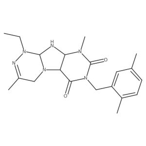 7-[(2,5-dimethylphenyl)methyl]-1-ethyl-3,9-dimethyl-5a,9a,10,10a-tetrahydro-4H-purino[8,7-c][1,2,4]triazine-6,8-dione结构式