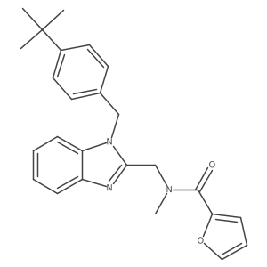 N-[(1-{[4-(tert-butyl)phenyl]methyl}benzimidazol-2-yl)methyl]-2-furyl-N-methyl carboxamide结构式