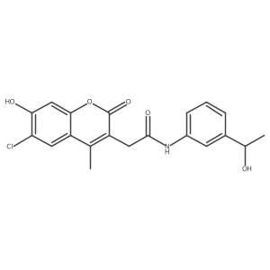 2-(6-chloro-7-hydroxy-4-methyl-2-oxo-2H-chromen-3-yl)-N-[3-(1-hydroxyethyl)phenyl]acetamide结构式