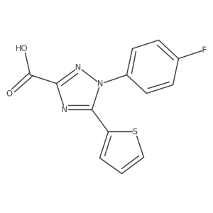 1-(4-fluorophenyl)-5-(thiophen-2-yl)-1H-1,2,4-triazole-3-carboxylic acid结构式