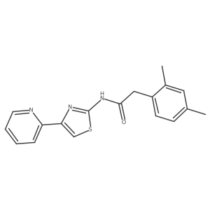 2-(2,4-dimethylphenyl)-N-(4-(pyridin-2-yl)thiazol-2-yl)acetamide结构式