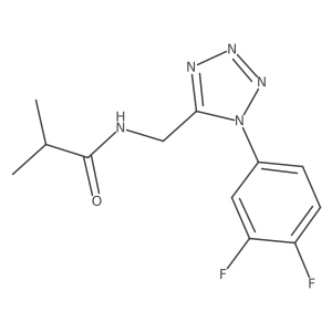 N-((1-(3,4-difluorophenyl)-1H-tetrazol-5-yl)methyl)isobutyramide Structure