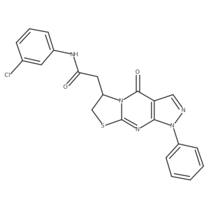 N-(3-chlorophenyl)-2-(4-oxo-1-phenyl-1,4,6,7-tetrahydropyrazolo[3,4-d]thiazolo[3,2-a]pyrimidin-6-yl)acetamide Structure