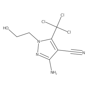 1H-Pyrazole-4-carbonitrile, 3-amino-1-(2-hydroxyethyl)-5-(trichloromethyl)-结构式