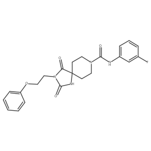 N-(3-fluorophenyl)-2,4-dioxo-3-(2-phenoxyethyl)-1,3,8-triazaspiro[4.5]decane-8-carboxamide结构式