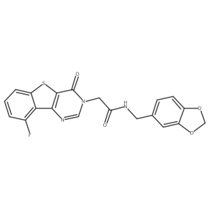 N-(1,3-benzodioxol-5-ylmethyl)-2-(9-fluoro-4-oxo[1]benzothieno[3,2-d]pyrimidin-3(4H)-yl)acetamide Structure