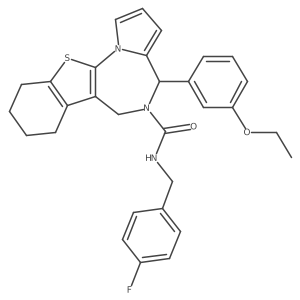 4-(3-ethoxyphenyl)-N-(4-fluorobenzyl)-7,8,9,10-tetrahydro-4H-[1]benzothieno[3,2-f]pyrrolo[1,2-a][1,4]diazepine-5(6H)-carboxamide结构式