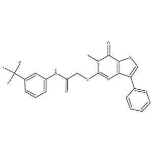 2-({3-methyl-4-oxo-7-phenyl-3H,4H-thieno[3,2-d]pyrimidin-2-yl}sulfanyl)-N-[3-(trifluoromethyl)phenyl]acetamide Structure