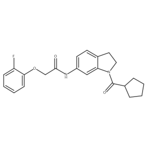 N-(1-(cyclopentanecarbonyl)indolin-6-yl)-2-(2-fluorophenoxy)acetamide结构式