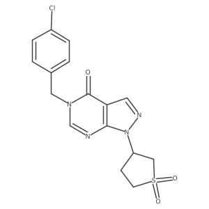 5-(4-chlorobenzyl)-1-(1,1-dioxidotetrahydrothiophen-3-yl)-1H-pyrazolo[3,4-d]pyrimidin-4(5H)-one结构式
