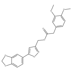 (5-(Benzo[d][1,3]dioxol-5-yl)isoxazol-3-yl)methyl 2-(3,4-dimethoxyphenyl)acetate结构式