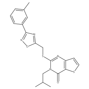 2-({[3-(3-methylphenyl)-1,2,4-oxadiazol-5-yl]methyl}sulfanyl)-3-(2-methylpropyl)-3H,4H-thieno[3,2-d]pyrimidin-4-one Structure