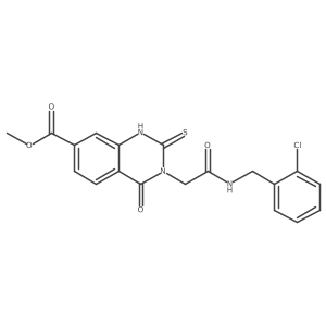 Methyl 3-({[(2-chlorophenyl)methyl]carbamoyl}methyl)-4-oxo-2-sulfanylidene-1,2,3,4-tetrahydroquinazoline-7-carboxylate结构式