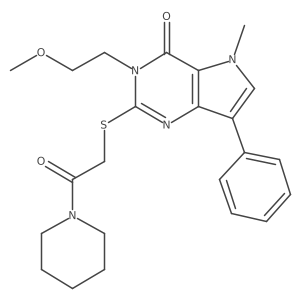 3-(2-methoxyethyl)-5-methyl-2-((2-oxo-2-(piperidin-1-yl)ethyl)thio)-7-phenyl-3H-pyrrolo[3,2-d]pyrimidin-4(5H)-one Structure