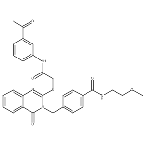 4-((2-((2-((3-acetylphenyl)amino)-2-oxoethyl)thio)-4-oxoquinazolin-3(4H)-yl)methyl)-N-(2-methoxyethyl)benzamide Structure