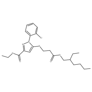 ethyl 1-(2-chlorophenyl)-5-({3-[(2-ethylhexyl)oxy]-3-oxopropyl}thio)-1H-pyrazole-3-carboxylate结构式
