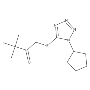 1-((1-Cyclopentyl-1h-tetrazol-5-yl)thio)-3,3-dimethylbutan-2-one结构式