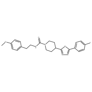 4-(5-(4-fluorophenyl)-1,3,4-oxadiazol-2-yl)-N-(4-methoxyphenethyl)piperidine-1-carboxamide Structure