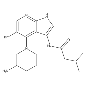 N-[4-[(3R)-3-Amino-1-piperidinyl]-5-bromo-1H-pyrrolo[2,3-b]pyridin-3-yl]-3-methylbutanamide Structure