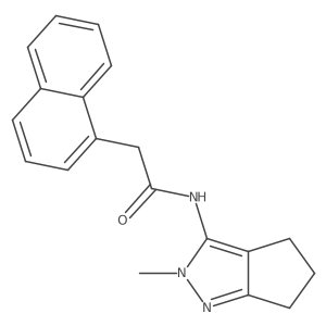 N-(2-methyl-5,6-dihydro-4H-cyclopenta[c]pyrazol-3-yl)-2-naphthalen-1-ylacetamide结构式