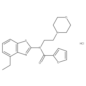 N-(4-ethylbenzo[d]thiazol-2-yl)-N-(2-morpholinoethyl)furan-2-carboxamide hydrochloride结构式