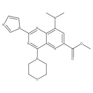 methyl 8-(dimethylamino)-2-(1H-imidazol-1-yl)-4-morpholin-4-ylpyrido[3,2-d]pyrimidine-6-carboxylate Structure