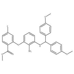 Methyl 2-(2-amino-3-(bis(4-methoxyphenyl)methylamino)phenoxy)-4-fluorobenzoate结构式