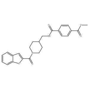 Methyl 4-(((1-(benzofuran-2-carbonyl)piperidin-4-yl)methyl)carbamoyl)benzoate Structure