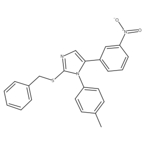2-(benzylthio)-5-(3-nitrophenyl)-1-(p-tolyl)-1H-imidazole结构式