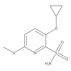 3-Cyclopropoxy-6-(methylthio)pyridine-2-sulfonamide Structure