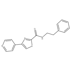 N-phenethyl-4-(pyridin-4-yl)thiazole-2-carboxamide结构式