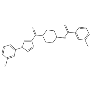 N-(1-(1-(3-chlorophenyl)-1H-1,2,3-triazole-4-carbonyl)piperidin-4-yl)-3-methylbenzamide Structure