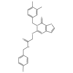 N-(4-chlorobenzyl)-2-{[3-(3,4-dimethylbenzyl)-4-oxo-3,4-dihydrothieno[3,2-d]pyrimidin-2-yl]sulfanyl}acetamide Structure