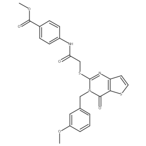 Methyl 4-[({[3-(3-methoxybenzyl)-4-oxo-3,4-dihydrothieno[3,2-d]pyrimidin-2-yl]sulfanyl}acetyl)amino]benzoate结构式