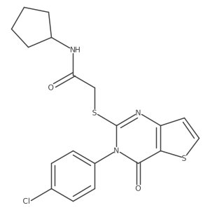 2-((3-(4-chlorophenyl)-4-oxo-3,4-dihydrothieno[3,2-d]pyrimidin-2-yl)thio)-N-cyclopentylacetamide Structure
