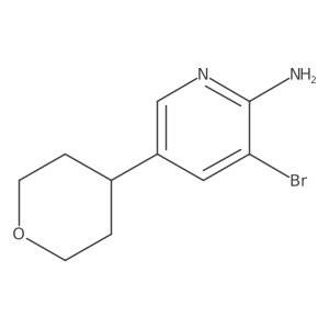 3-bromo-5-(tetrahydro-2H-pyran-4-yl)pyridin-2-amine结构式
