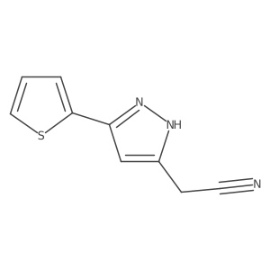 2-(3-(thiophen-2-yl)-1H-pyrazol-5-yl)acetonitrile结构式