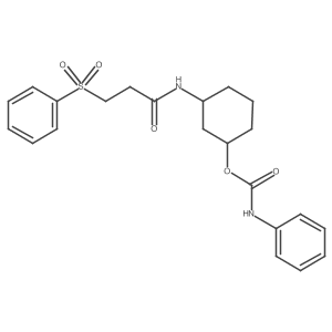 3-(3-(Phenylsulfonyl)propanamido)cyclohexyl phenylcarbamate结构式