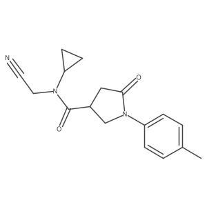 N-(cyanomethyl)-N-cyclopropyl-1-(4-methylphenyl)-5-oxopyrrolidine-3-carboxamide Structure
