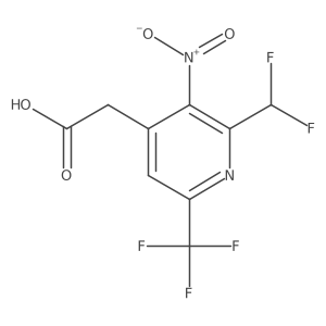 2-(Difluoromethyl)-3-nitro-6-(trifluoromethyl)pyridine-4-acetic acid Structure