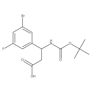 (3S)-3-(3-bromo-5-fluorophenyl)-3-{[(tert-butoxy)carbonyl]amino}propanoic acid结构式