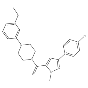 [3-(4-chlorophenyl)-1-methyl-1H-pyrazol-5-yl][4-(3-methoxyphenyl)piperazino]methanone结构式
