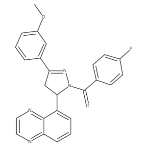 (4-fluorophenyl)(3-(3-methoxyphenyl)-5-(quinoxalin-5-yl)-4,5-dihydro-1H-pyrazol-1-yl)methanone Structure