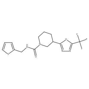 N-(2-thienylmethyl)-3-[5-(trifluoromethyl)-1,3,4-oxadiazol-2-yl]piperidine-1-carboxamide Structure