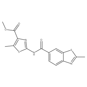 Methyl 5-methyl-2-{[(2-methyl-1,3-benzothiazol-6-yl)carbonyl]amino}-1,3-thiazole-4-carboxylate结构式